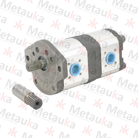 Bomba doble a engranaje - 16/08 cm3 - adaptada para John Deere.