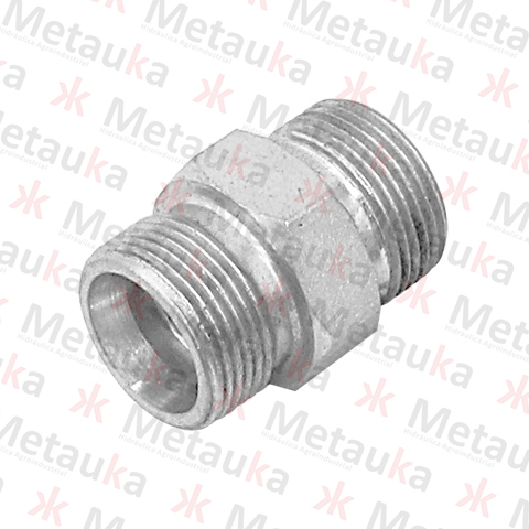 Adaptador recto métrico - macho 12x1.5 - 12x1.5 - tubo 06mm.