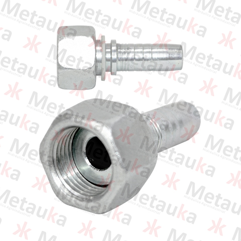 Conexión hembra métrica cara plana - DN10 - 3/8